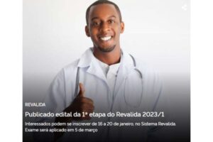 Publicado edital da 1ª etapa do Revalida 2023/1